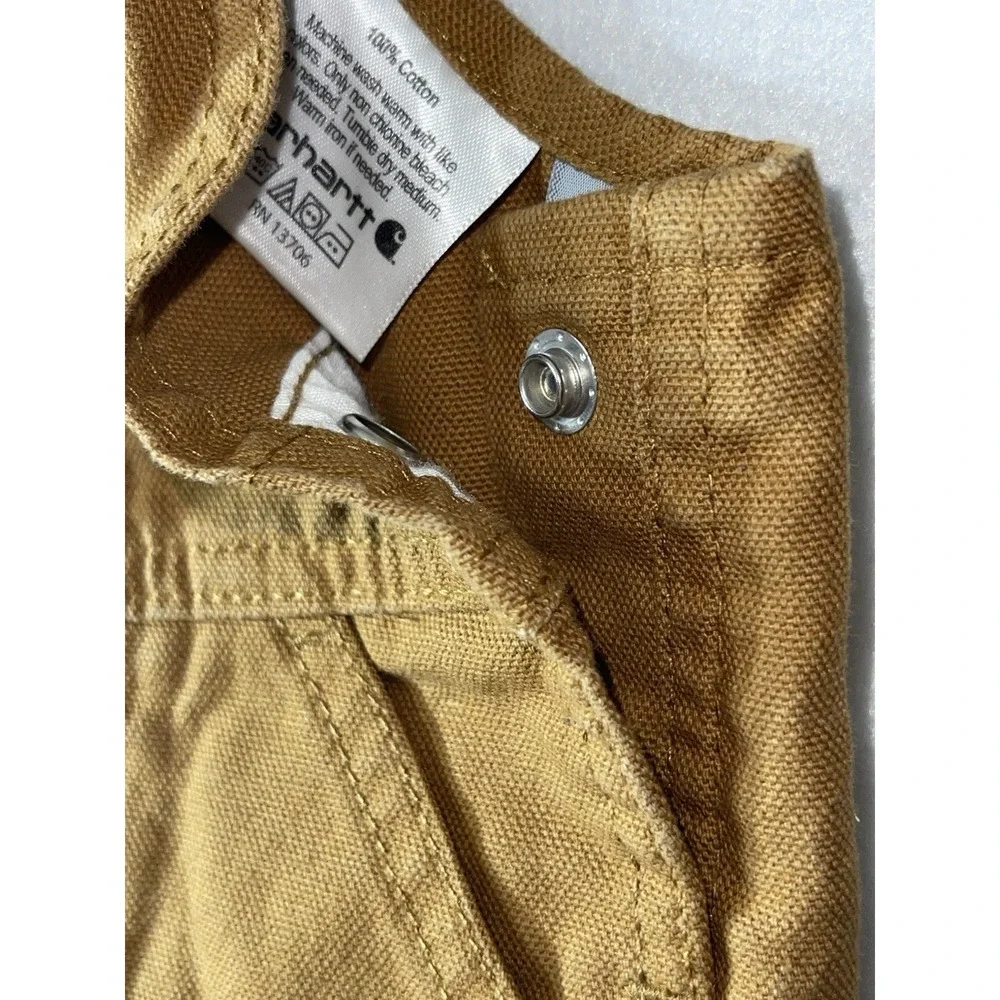 Carhartt Infant Boys' Washed Canvas Bib Overalls Size 6 Months‎ Color: Brown